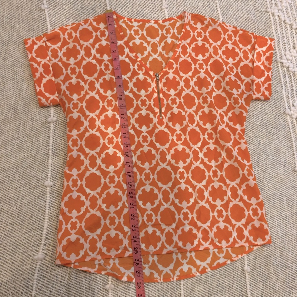 Boho V-neck Zip-up Top - Picture 9 of 10